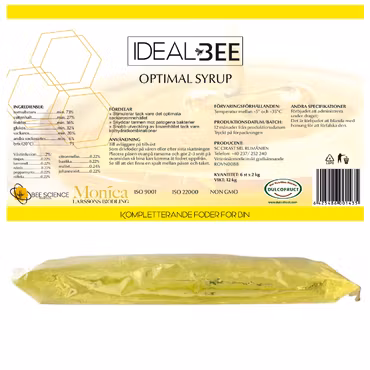IdealBee Optimal Syrup 2kg påse x 6 påsar i lådan