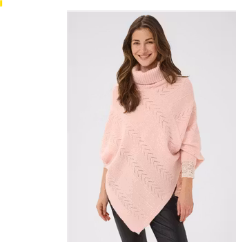 Poncho med polokrage