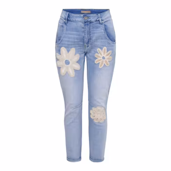 Jeans med blommor