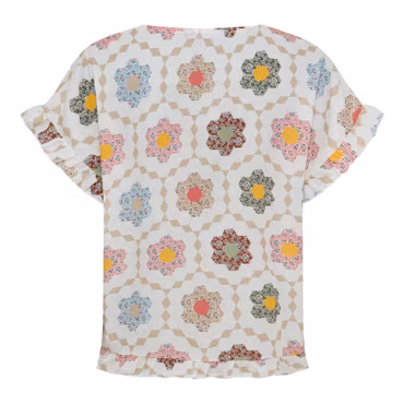 Blus med somrigt mönster