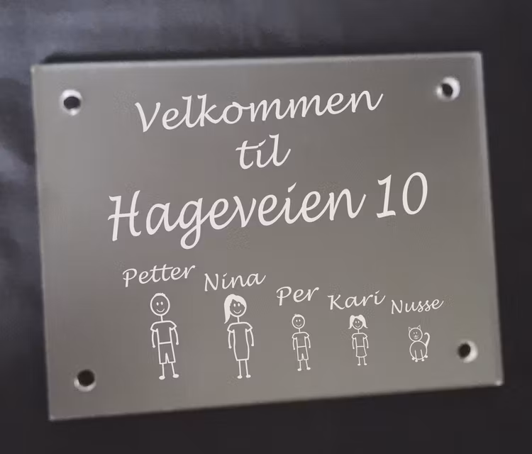 Dørskilt i akryl