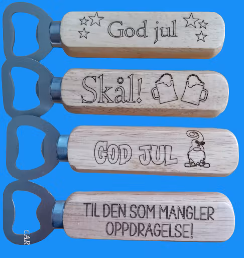 Flaskeåpner  med gravering