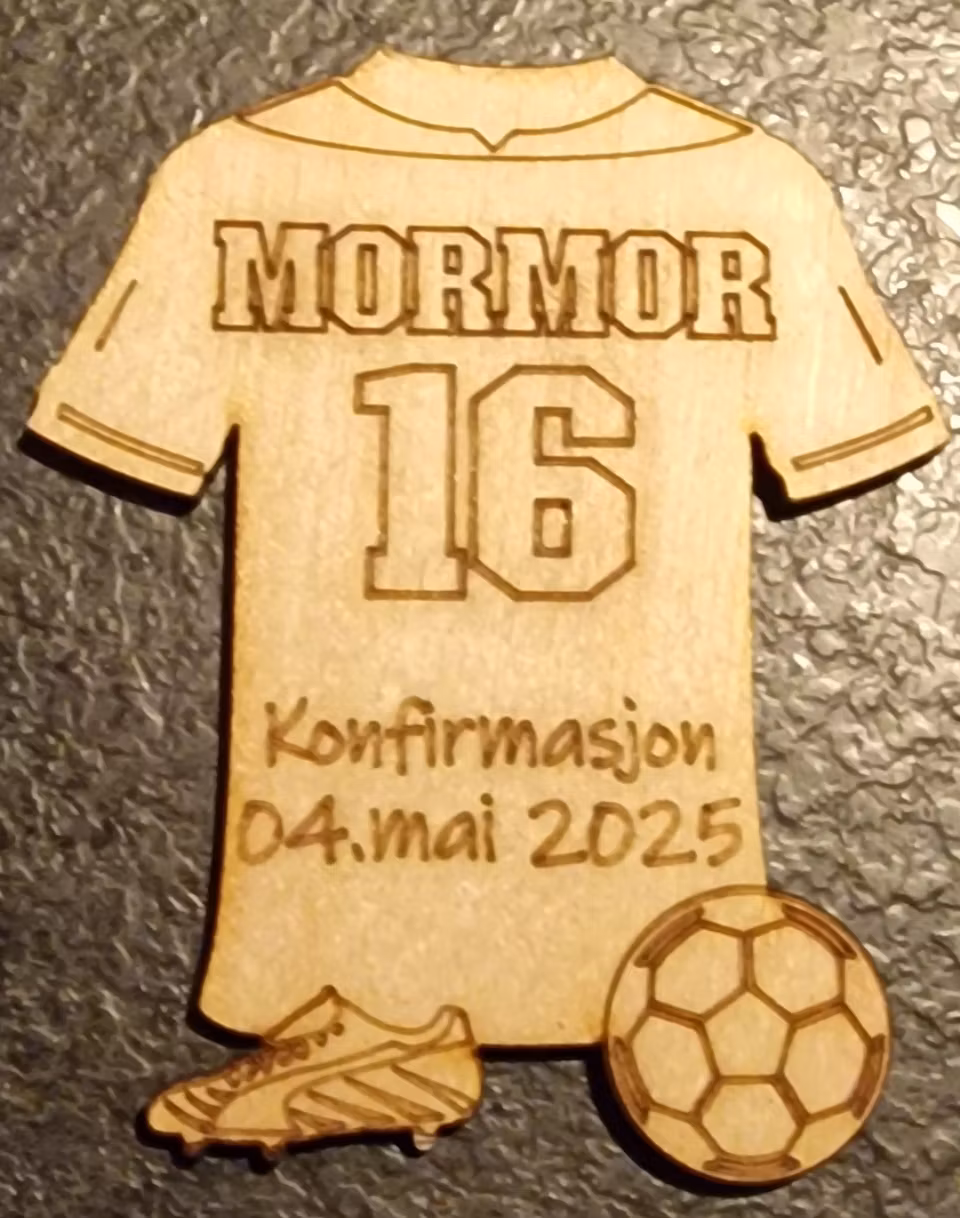 Bordkort fotballtrøye