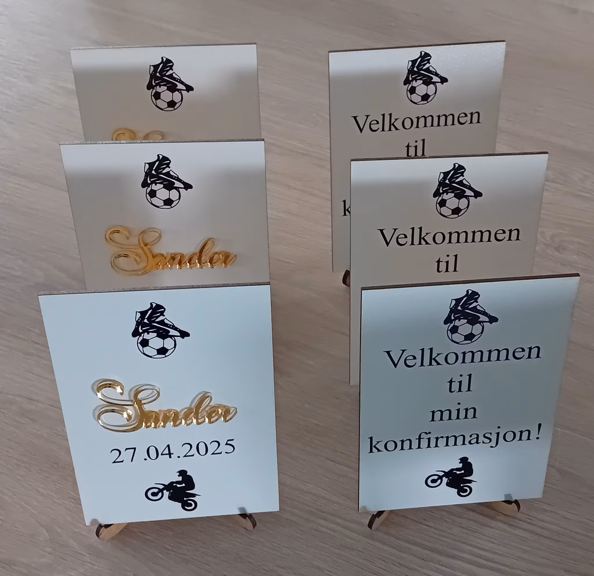 Velkomstskilt, hvit MDF. Flere størrelser.