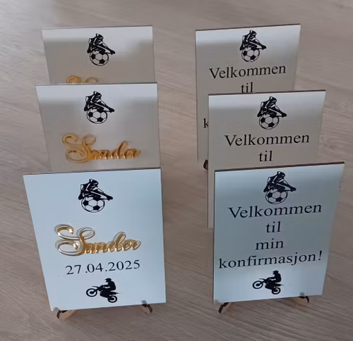 Velkomstskilt, hvit MDF. Flere størrelser.