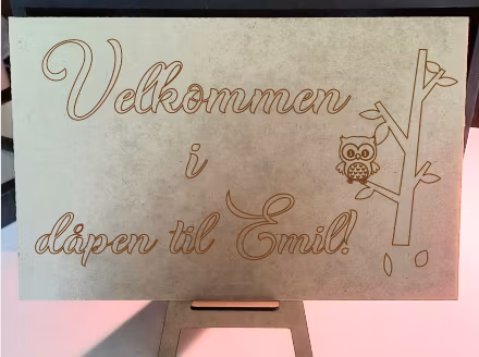 Velkomstskilt, MDF. Flere størrelser.