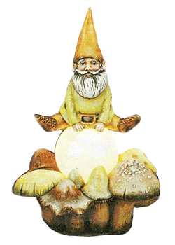 Tomte sittande på svampbas K-3417