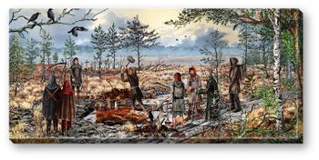 Canvas Varberg Bockstensmannen 50 x 21 x 2 cm.
