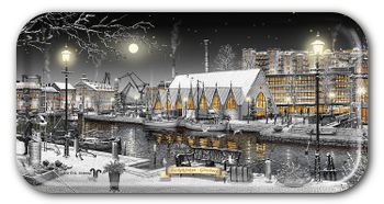 Bricka Göteborg Feskekörka Natt 43 x 22 cm