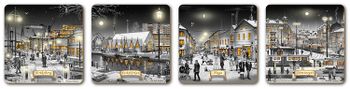 Glasunderlägg 4 st Göteborgsmotiv Natt