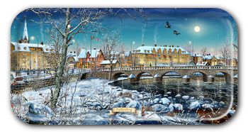 Bricka Falkenberg Tullbron Vinter 43 x 22 cm