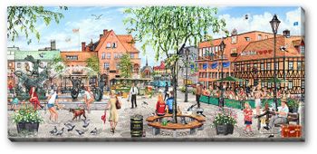 Canvas Halmstad Stora Torg 112 x 50 x 2,5 cm.