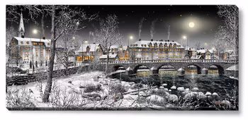 Canvas Falkenberg Tullbron Natt 112 x 50 x 2,5 cm.