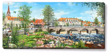 Canvas Falkenberg Tullbron Sommar 112 x 50 x 2,5 cm.