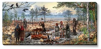 Canvas Varberg Bockstensmannen 112 x 50 x 2,5 cm.