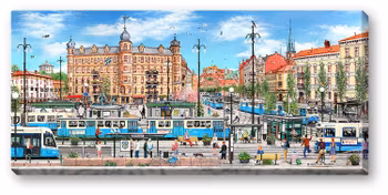 Canvas Göteborg Järntorget Sommar 64 x 29 x 2 cm.