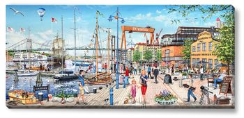 Canvas Göteborg Eriksberg Väst Sommar 112 x 50 x 2,5 cm.