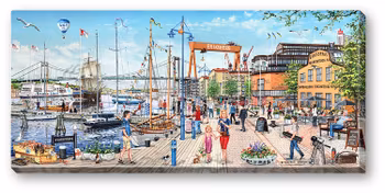 Canvas Göteborg Eriksberg Väst Sommar 64 x 29 x 2 cm.