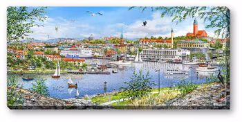 Canvas Göteborg Masthuggsvy 64 x 29 x 2 cm.