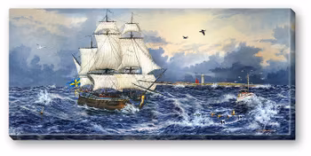 Canvas Göteborg Vinga Storm 64 x 29 x 2 cm.