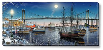 Canvas Göteborg Klippan Vinter 112 x 50 x 2,5 cm.