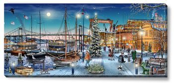 Canvas Göteborg Eriksberg Väst Vinter 112 x 50 x 2,5 cm.