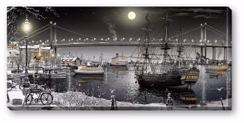 Canvas Göteborg Klippan Natt 64 x 29 x 2 cm.