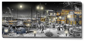 Canvas Göteborg Eriksberg Väst Natt 112 x 50 x 2,5 cm.