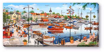 Canvas Västervik Fiskartorget 64 x 29 x 2 cm.