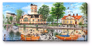 Canvas Västervik Gamla Badhuset 64 x 29 x 2 cm.