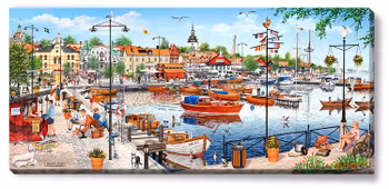 Canvas Västervik Fiskartorget 112 x 50 x 2,5 cm.