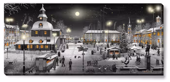 Canvas Lidköping Natt 112 x 50 x 2,5 cm.