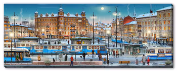 Canvas Göteborg Järntorget vinter 160 x 60 x 3 cm