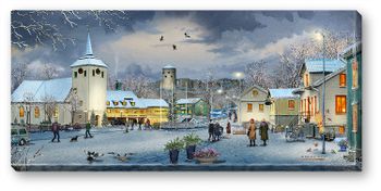 Canvas Kungälv Vinter 64 x 29 x 2 cm.