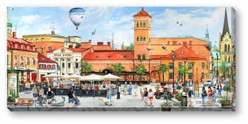 Canvas Halmstad Lilla Torg 64 x 29 x 2 cm.