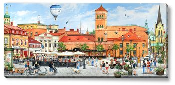 Canvas Halmstad Lilla Torg 112 x 50 x 2,5 cm.