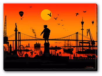 Canvas Göteborgcollage Orange 70 x 50 x 3 cm
