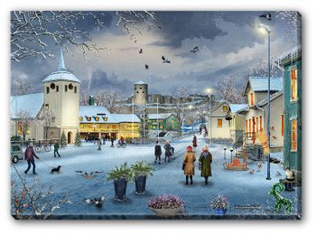 Canvas Kungälv Vinter 70 x 50 x 3 cm