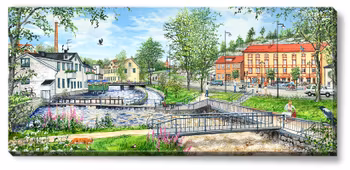 Canvas Mölndals Gamla Torg 112 x 50 x 2,5 cm.