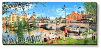 Canvas Norrköping Bergsbron 112 x 50 x 2,5 cm.