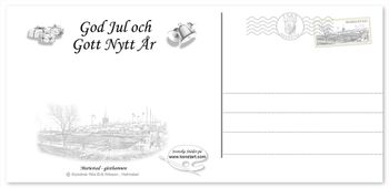 Julkort Mariestad Svart-Vitt Natt