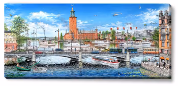 Canvas Stockholm Stadshuset 112 x 50 x 2,5 cm.