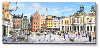 Canvas Stockholm Stortorget 112 x 50 x 2,5 cm.