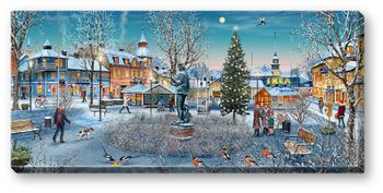 Canvas Älmhult Torg Vinter 64 x 29 x 2 cm.