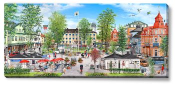 Canvas Älmhult Stadshuset112 x 50 x 2,5 cm.