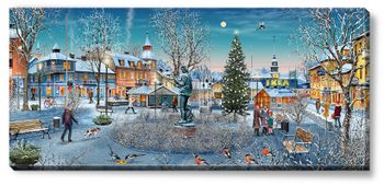 Canvas Älmhult Torg Vinter 112 x 50 x 2,5 cm.