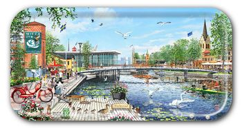 Bricka Halmstad Nissastrand 43 x22 cm