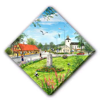 Canvas Kvibille Diagonal 56 x 56 x 2,5 cm