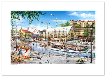 Poster Göteborg Feskekörka Sommar 70 x 50 cm