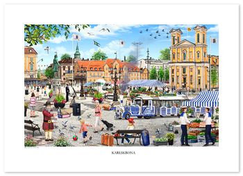 Poster Karlskrona Torget 70 x 50 cm